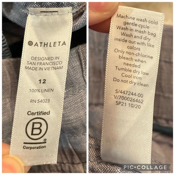 Athleta Spring 2021 Cabo Linen Wide Leg Pant Chambray Blue - Picture 7 of 9